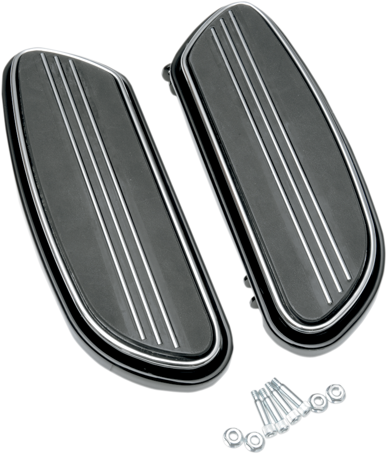 Drag specialties Sweeper Floorboards - Driver - Black - FL Harley Davidson