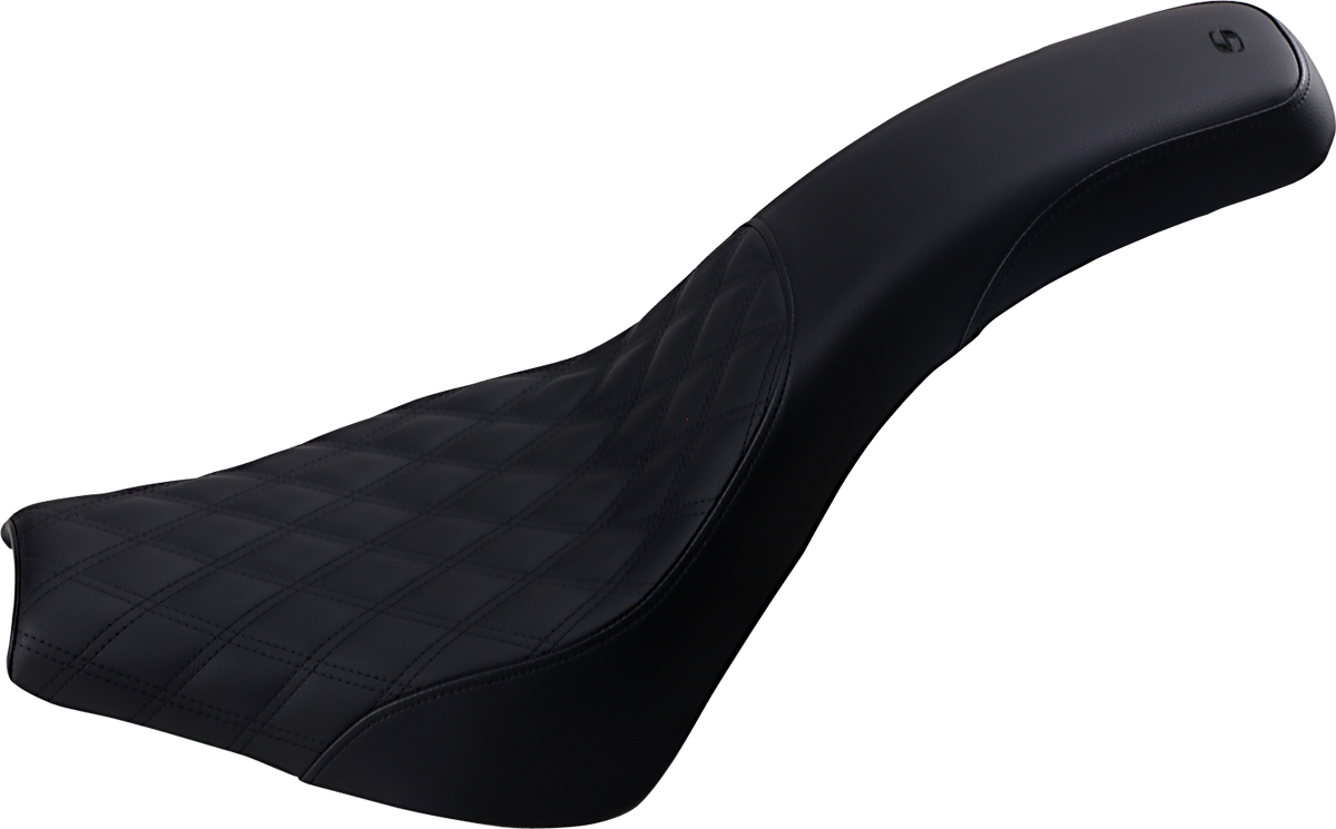Saddlemen Profiler Seat - Front Lattice/Rear Smooth - Black Harley Davidson
