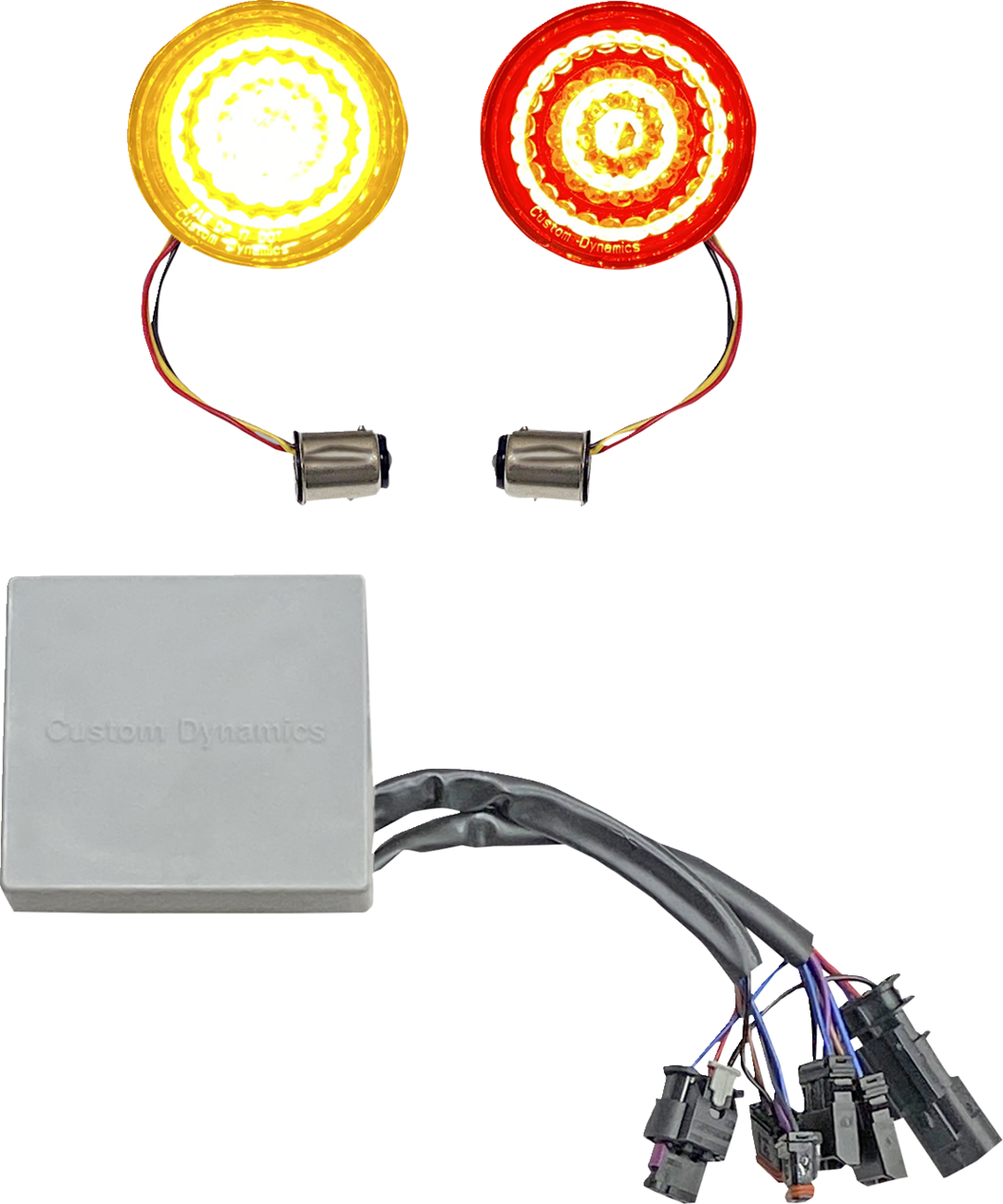 Custom Dynamics Smart LED 1157 Bullet Turn Signals with Controller For Harley Softail 2018-2025