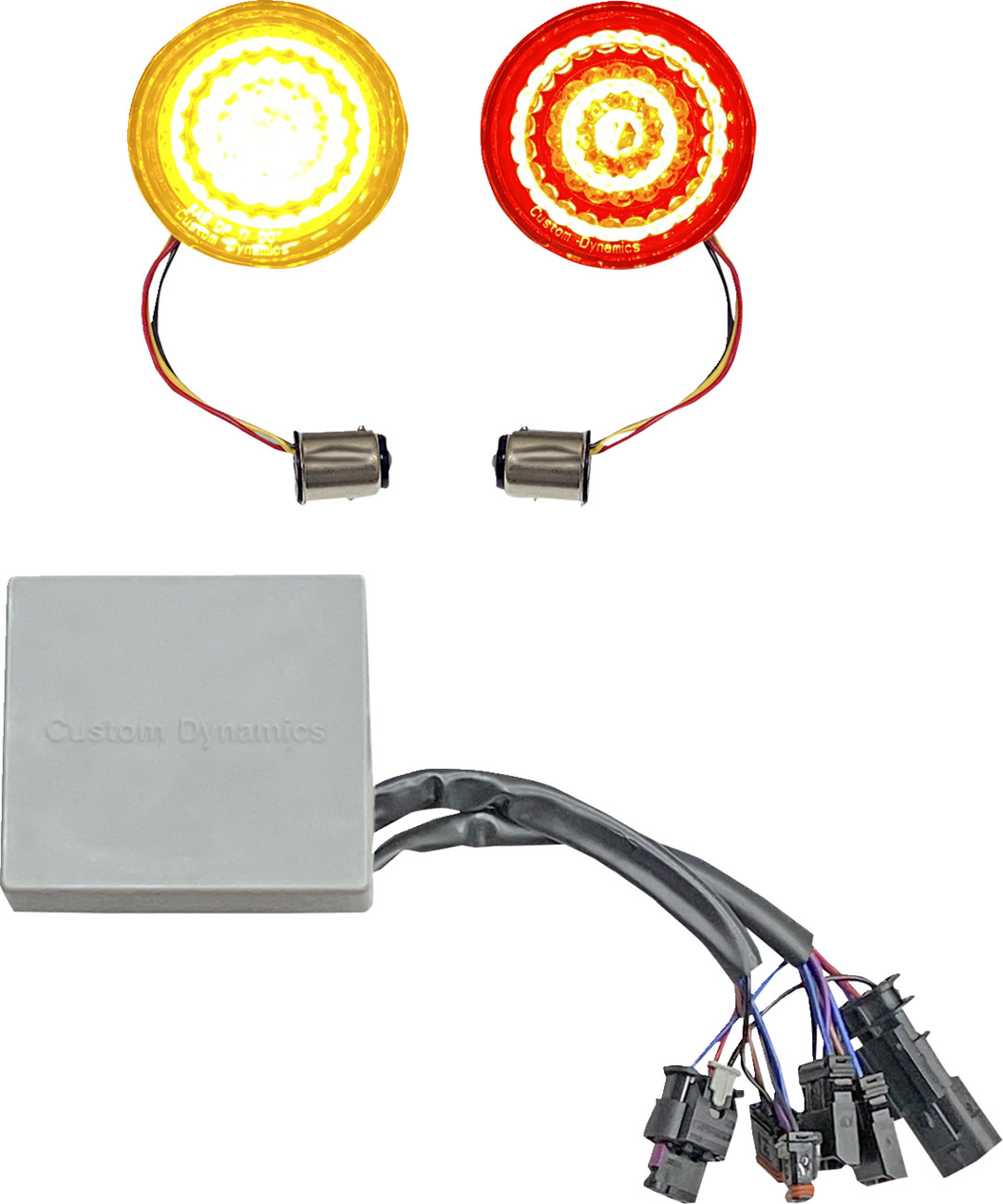 Custom Dynamics Smart LED 1157 Bullet Turn Signals with Controller For Harley Softail 2018-2025