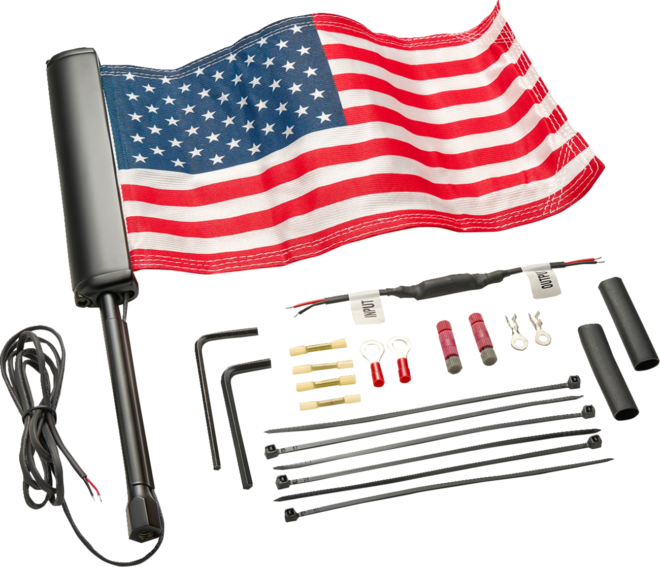 Ciro LED Flagpole - U.S. Flag - Black