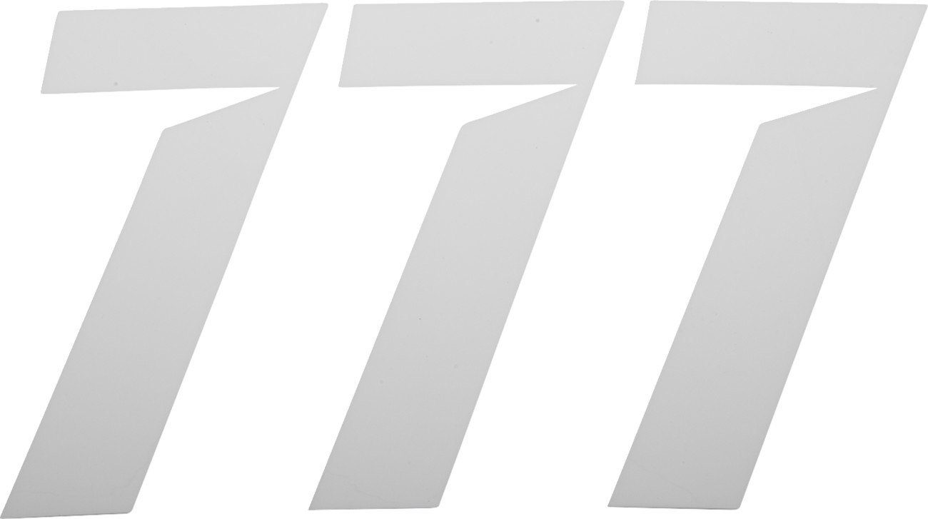 D'cor visuals Slash Number Plate - #7 - White - 6"