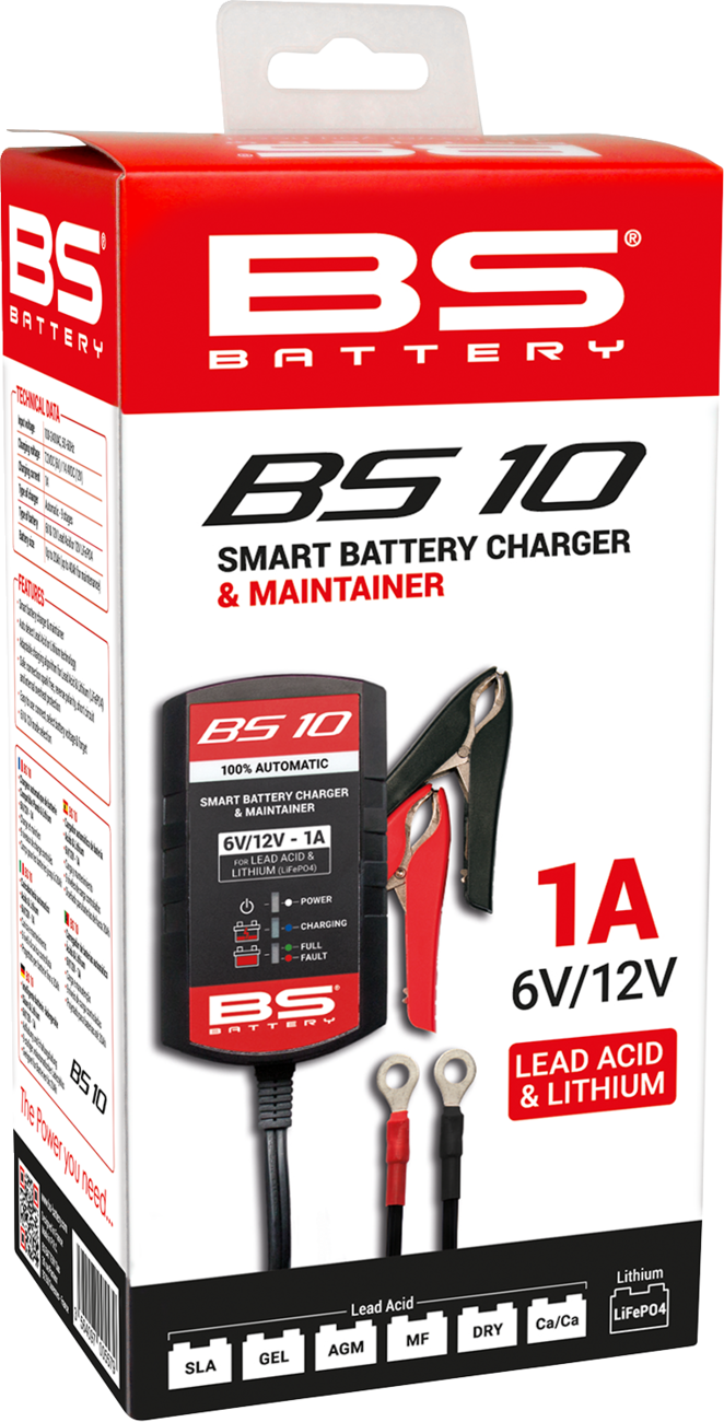 BS BATTERY BS10 Smart Battery Charger & Maintainer