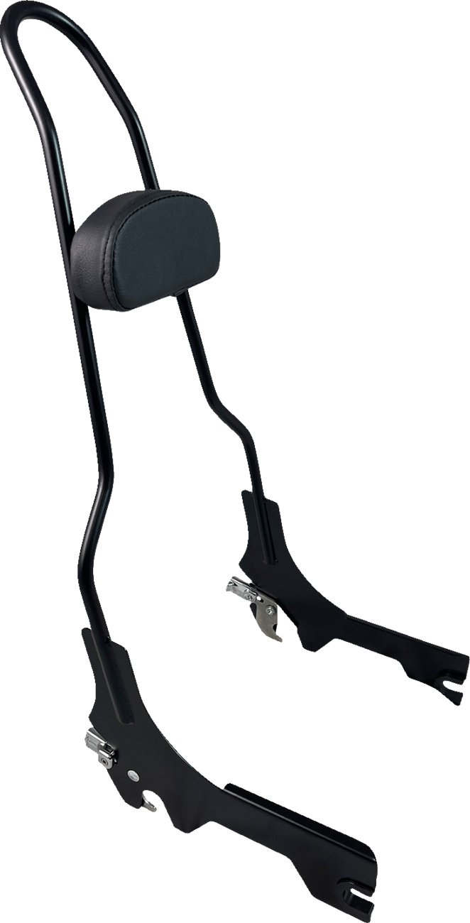 Motherwell Quick Release Sissy Bar - 23" - With Pad - Matt Black Harley Davidson