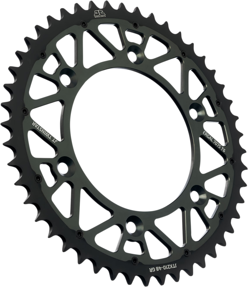 JT Sprockets 50 Tooth TwinStar Steel/Aluminum Rear Sprocket 50T for Honda CR125R/CR250R, CRF250R/CRF450R/X & Beta RR 1983-2021 JTX210.50GR - Graphite