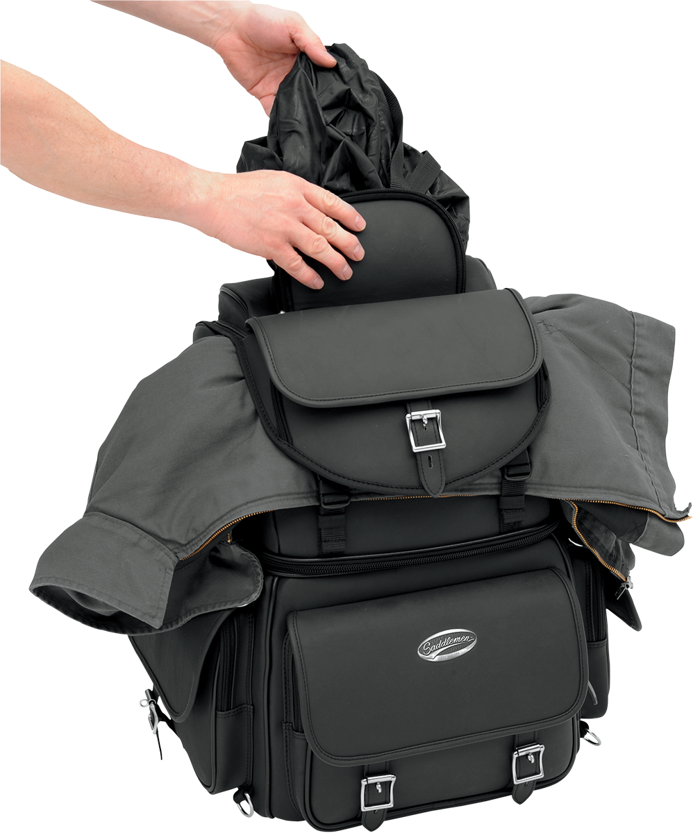 SADDLEMEN BR3400EX Combination Backrest, Backseat, and Sissy Bar Bag