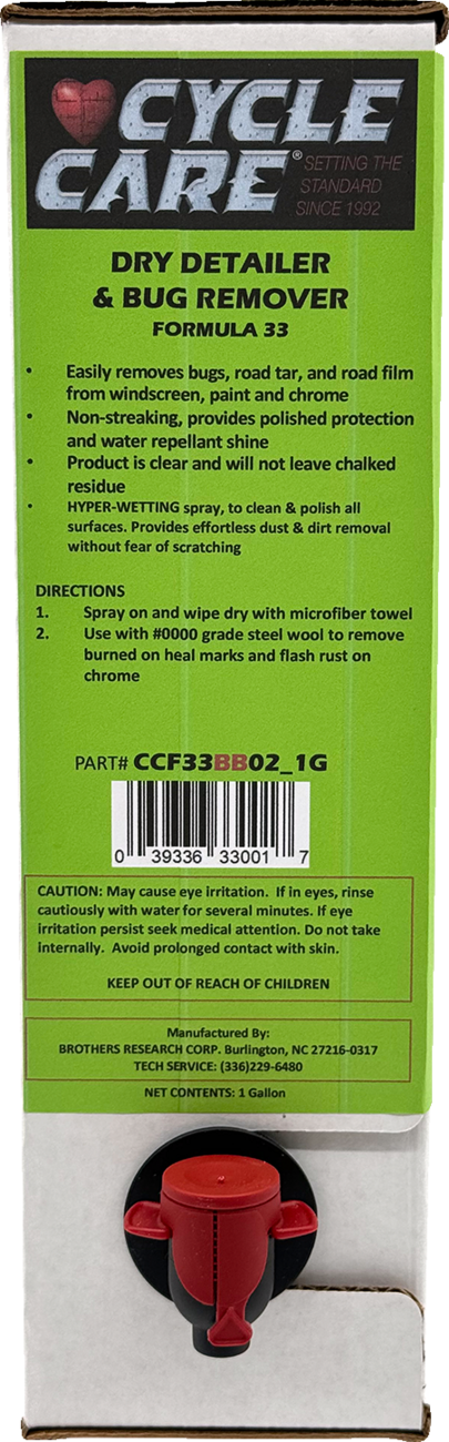 Cycle care formulas Formula 33 Spray & Wipe®, Bug Remover, Detailer, & Polish