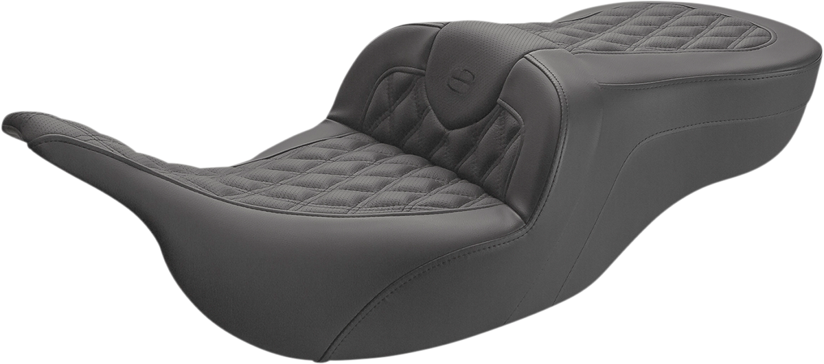Saddlemen Black Leather Road Sofa 2 Up Seat for 9707 Harley Touring