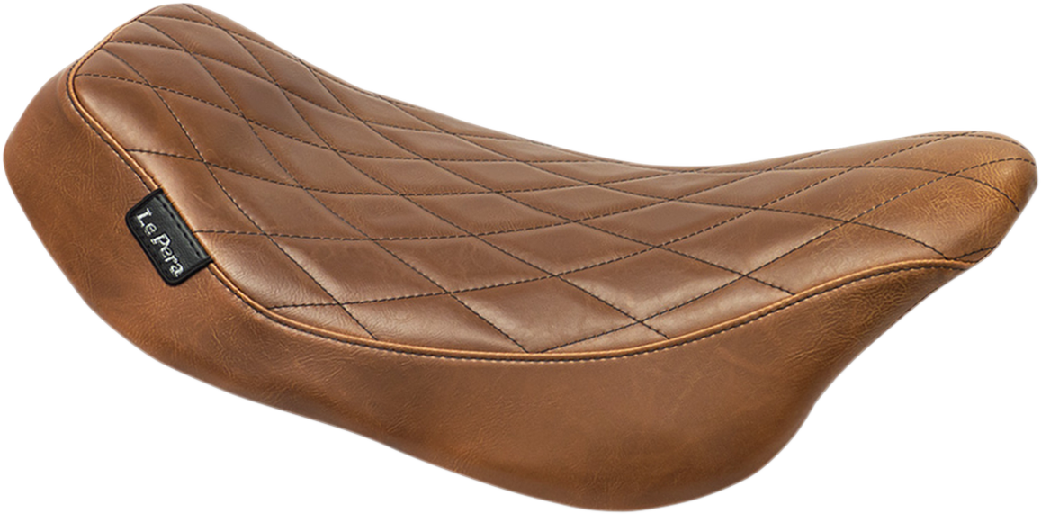 Le Pera Streaker Solo Brown Diamond Motorcycle Seat for 0818 Harley