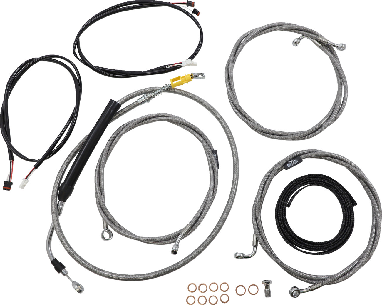 LA Choppers Plug And Play Handlebar Cable Brake Line And Wire Kit For Harley Touring w/ABS 2021-2024