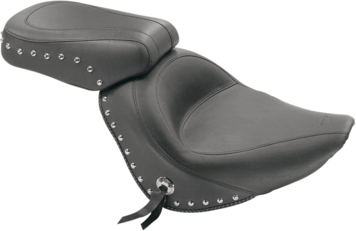 Mustang 76240 Studded Solo Seat Steel Base Braided Edge FLSTF Fat Boy 07-17
