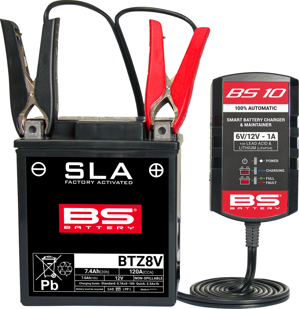 BS BATTERY BS10 Smart Battery Charger & Maintainer
