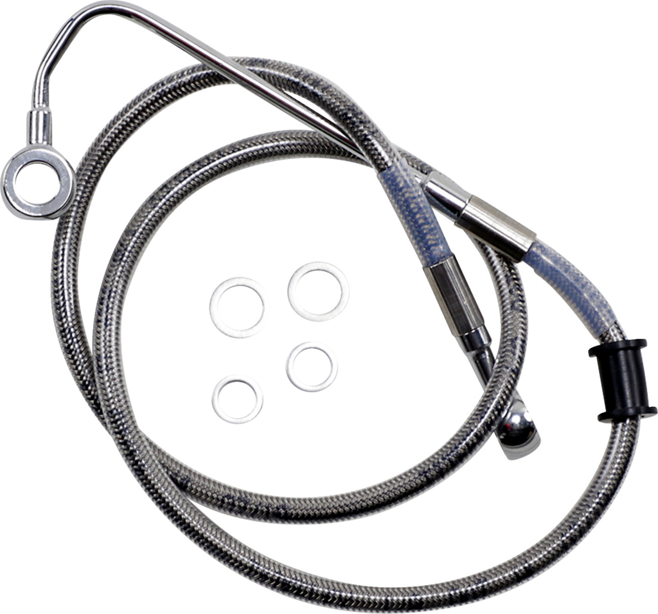 Drag Specialties Standard Length Upper Front Brake Line Kit For ABS Harley FLSTC 2015-2017