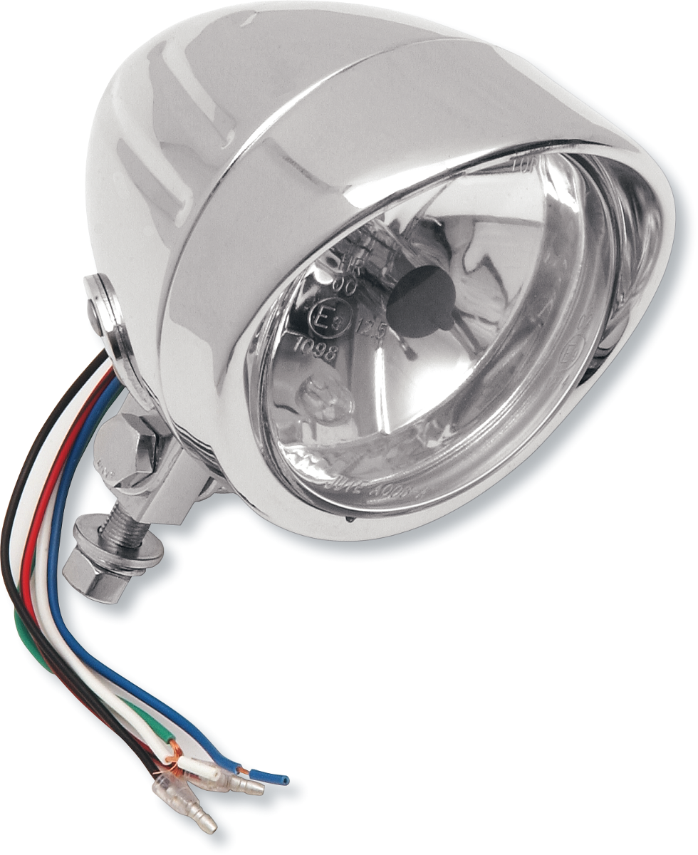 Drag specialties Spotlight w/Visor - 4-1/4" - w/Running Light - Clear Lens