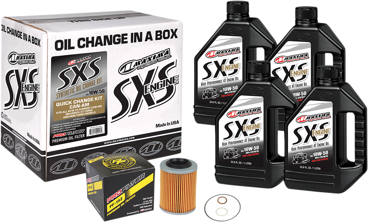 Maxima SxS Full Synthetic Quick Change Oil Kit Can-Am Maverick X3 / Turbo 2016-2021