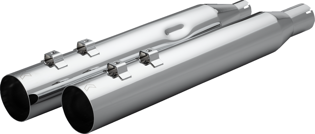 Khrome werks HP-Plus® Slip-On Mufflers - 4" - Straight Cut with Ripper Baffle - M8 - Chrome Harley Davidson