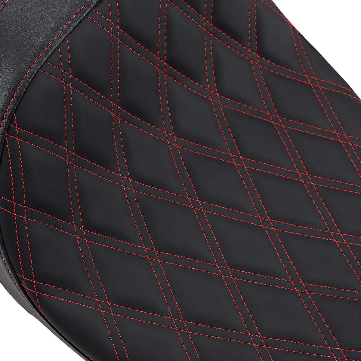 Drag specialties seats Predator 2-Up Seat - Double Diamond - Red Stitching - FL '08-'23 Harley Davidson