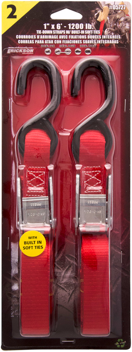 ERICKSON 1" X 6' Tie-Downs with Built-In Soft Ties