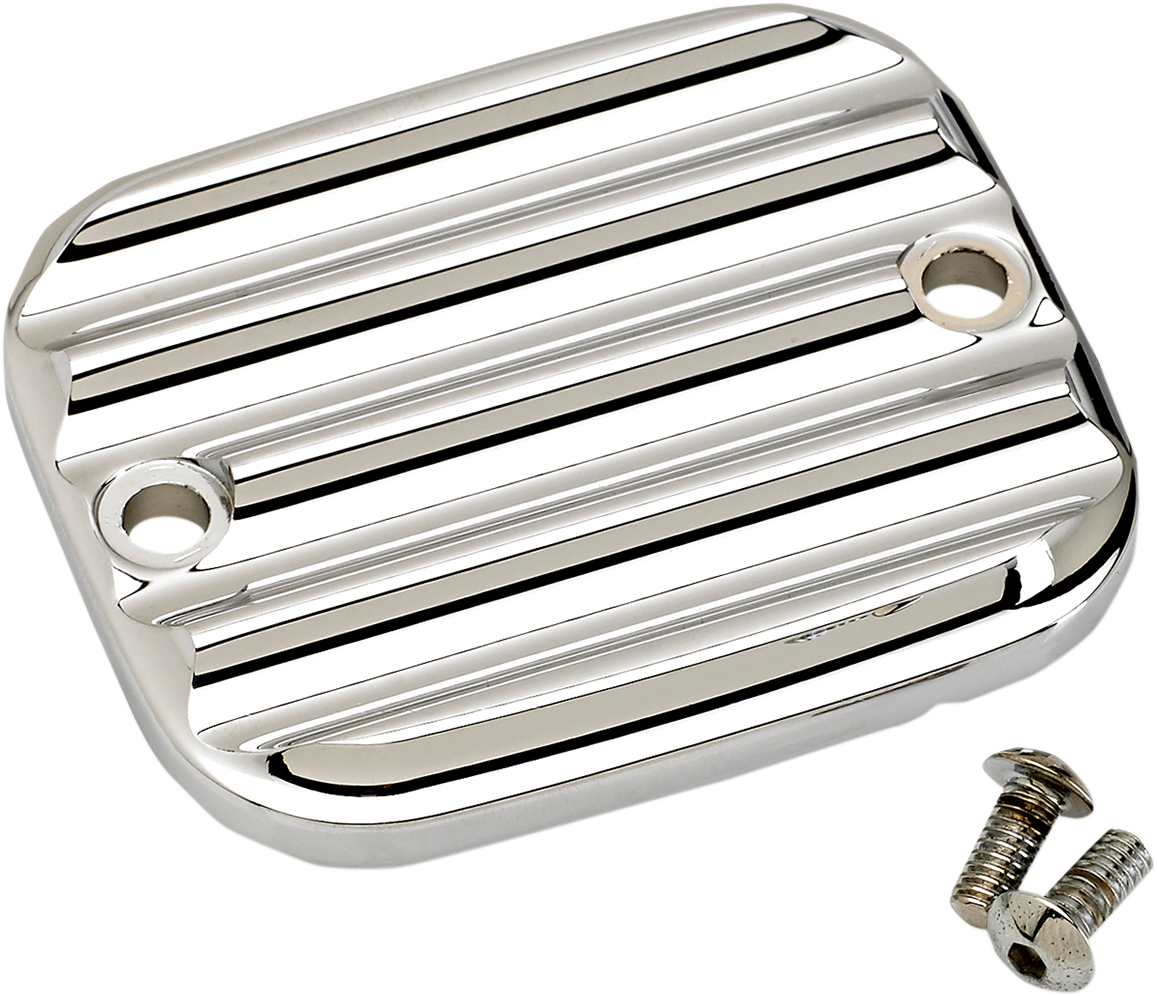 Joker machine Front Brake Master Cylinder Cover - Finned - Chrome Harley Davidson
