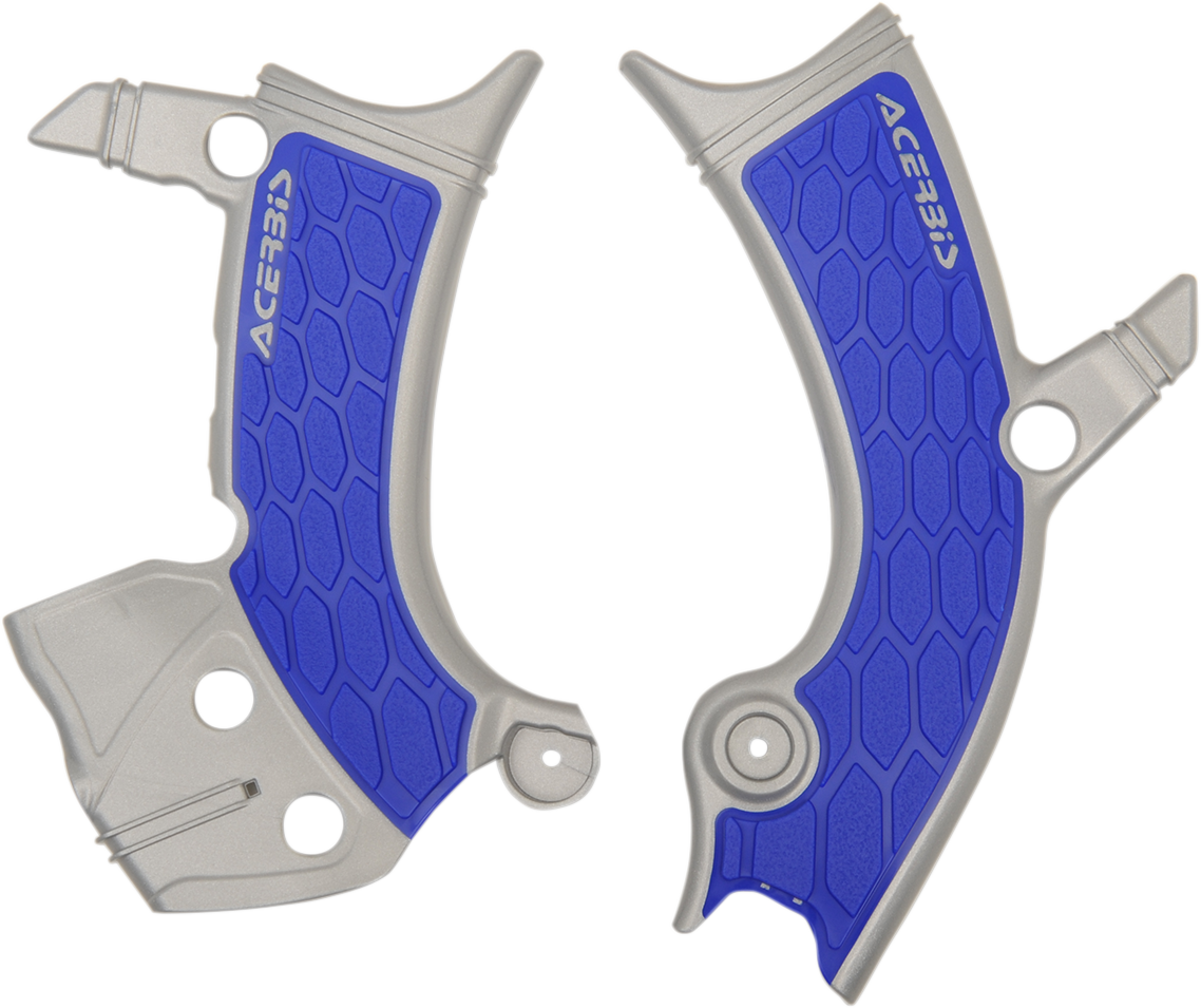 Acerbis X-Grip Frame Guards - Silver/Blue - Yamaha
