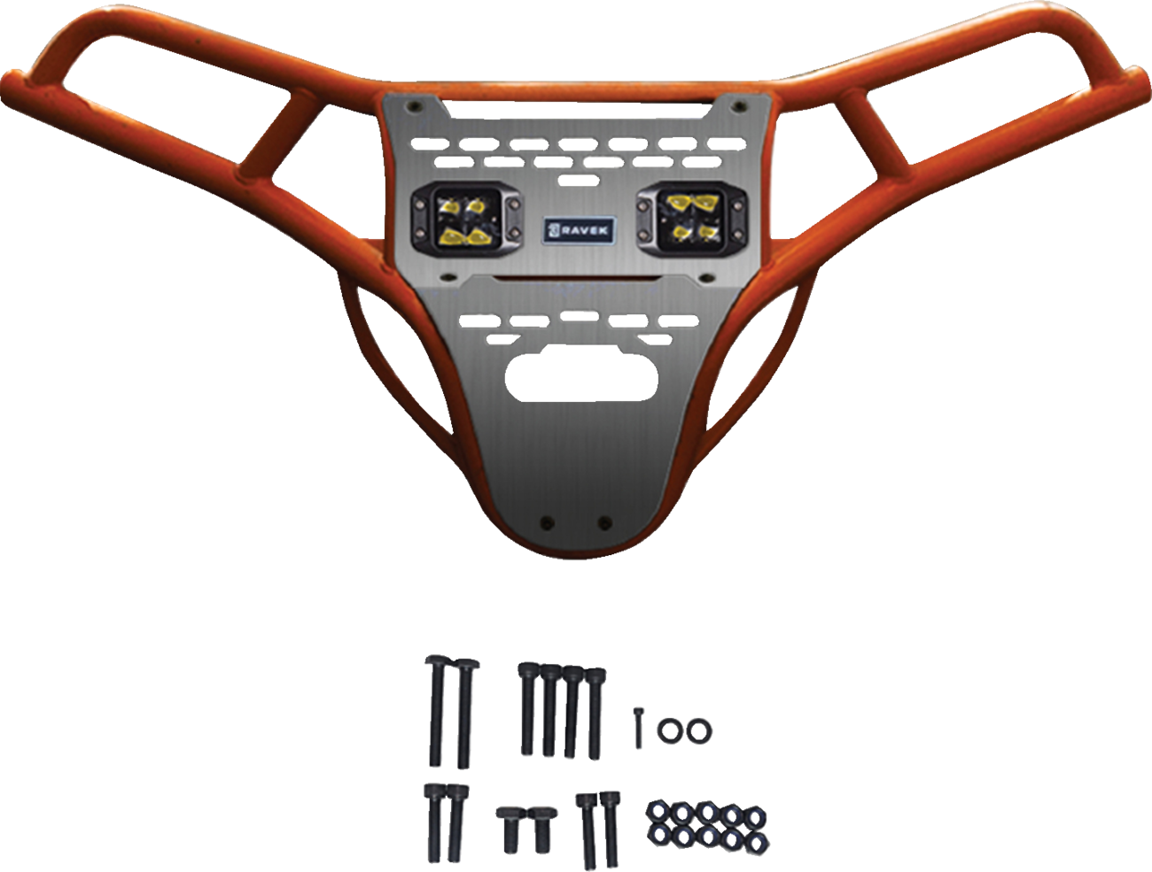 Ravek Front Bumper/Skid Plate with Amber Lights - Orange - RZR XP 1000 2024-2025 Polaris RZR XP 1000 Premium / 2024-2025 Polaris RZR XP 1000 Sport / 2024-2025 Polaris RZR XP 1000 Ultimate