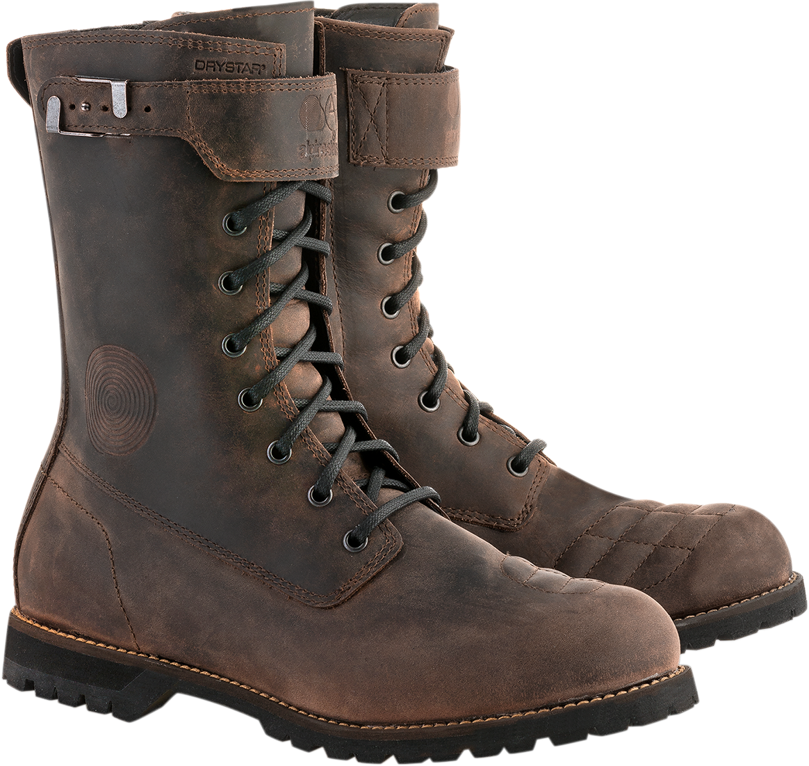 Alpinestars Oiled Brown Leather Firm Drystar Motorcycle Riding Street Mens Boots | JT's CYCLES