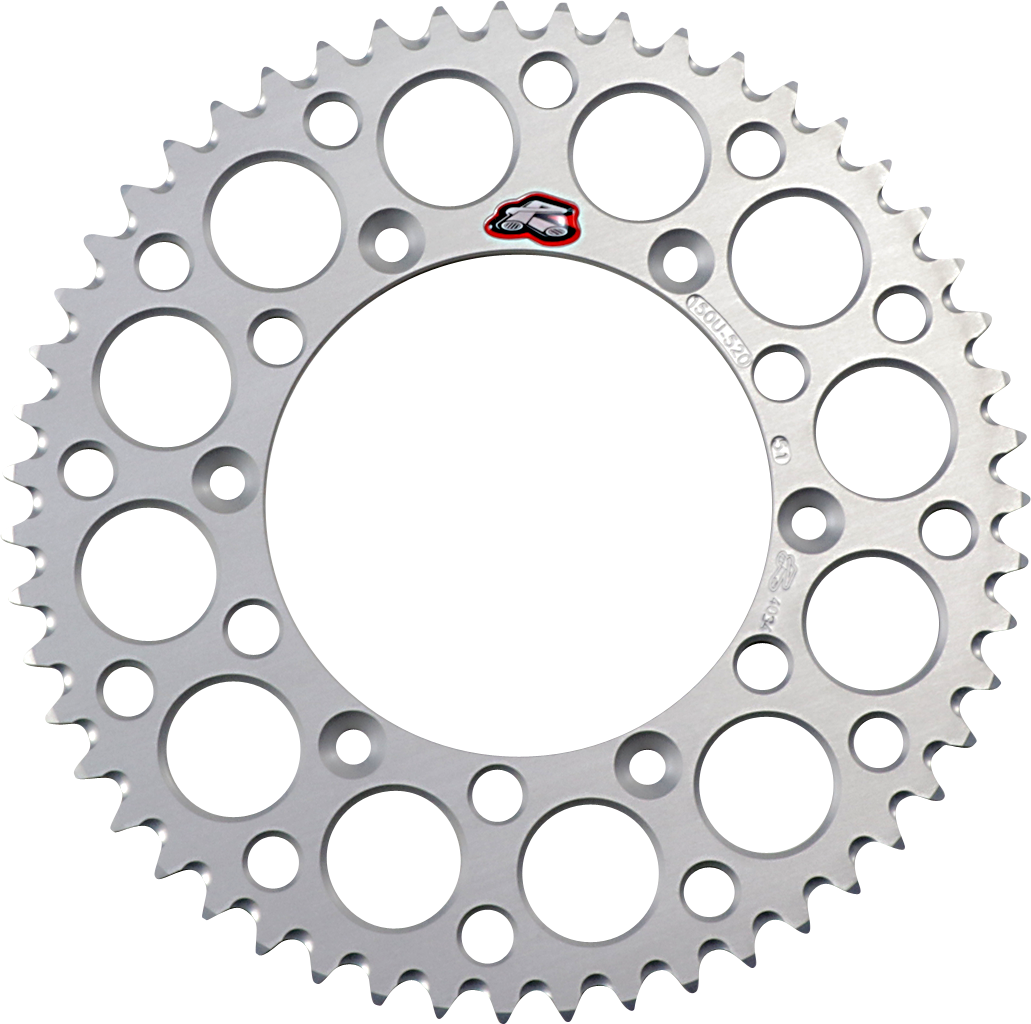 Renthal Rear Sprocket - Aluminum - 51 Tooth - Silver - Yamaha/Honda 51T