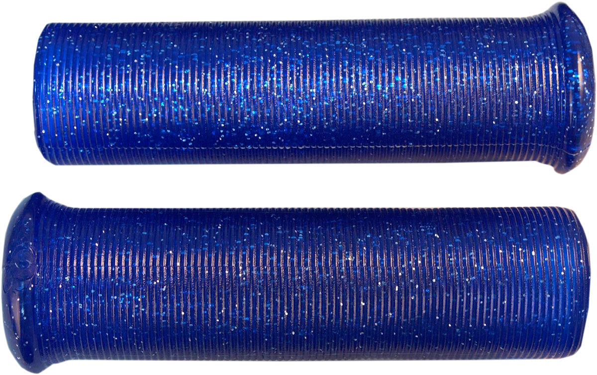 Emgo Star Fire Flake Grips - Retro - Metal - 1" - Blue