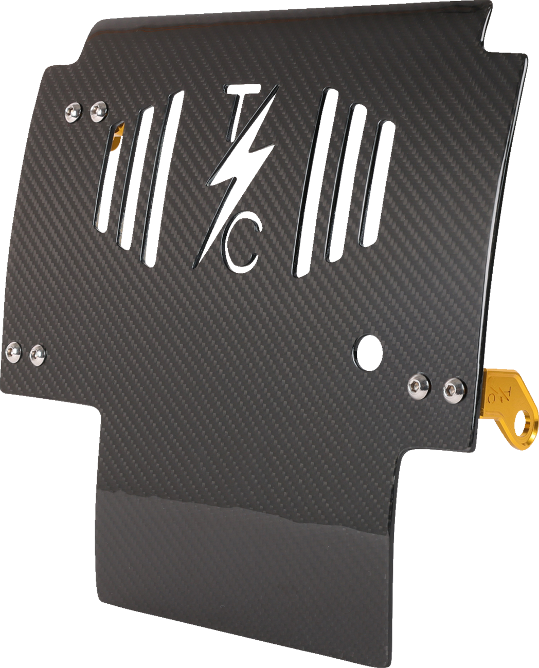 Thrashin supply co. Skid Plate - Carbon Fiber/Gloss - With Gold Brackets - FLHX/FLTRX 2024-2024 Harley Davidson FLTRX Road Glide / 2024-2024 Harley Davidson FLHX Street Glide