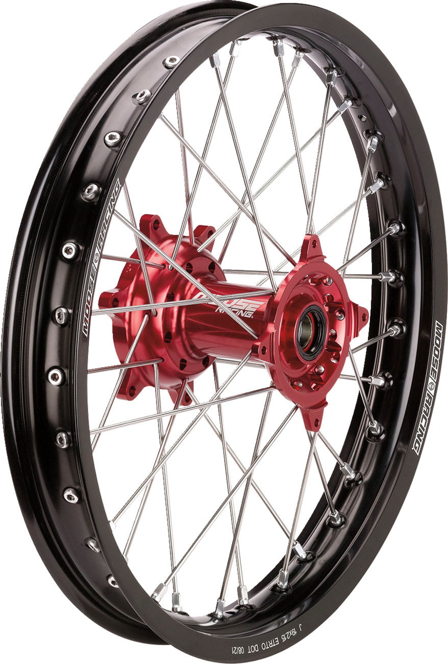 Moose offroad Wheel Assembly - SX-1 - Complete - Rear - Black Wheel/Red Hub - 18x2.15 - Honda CR/CRF