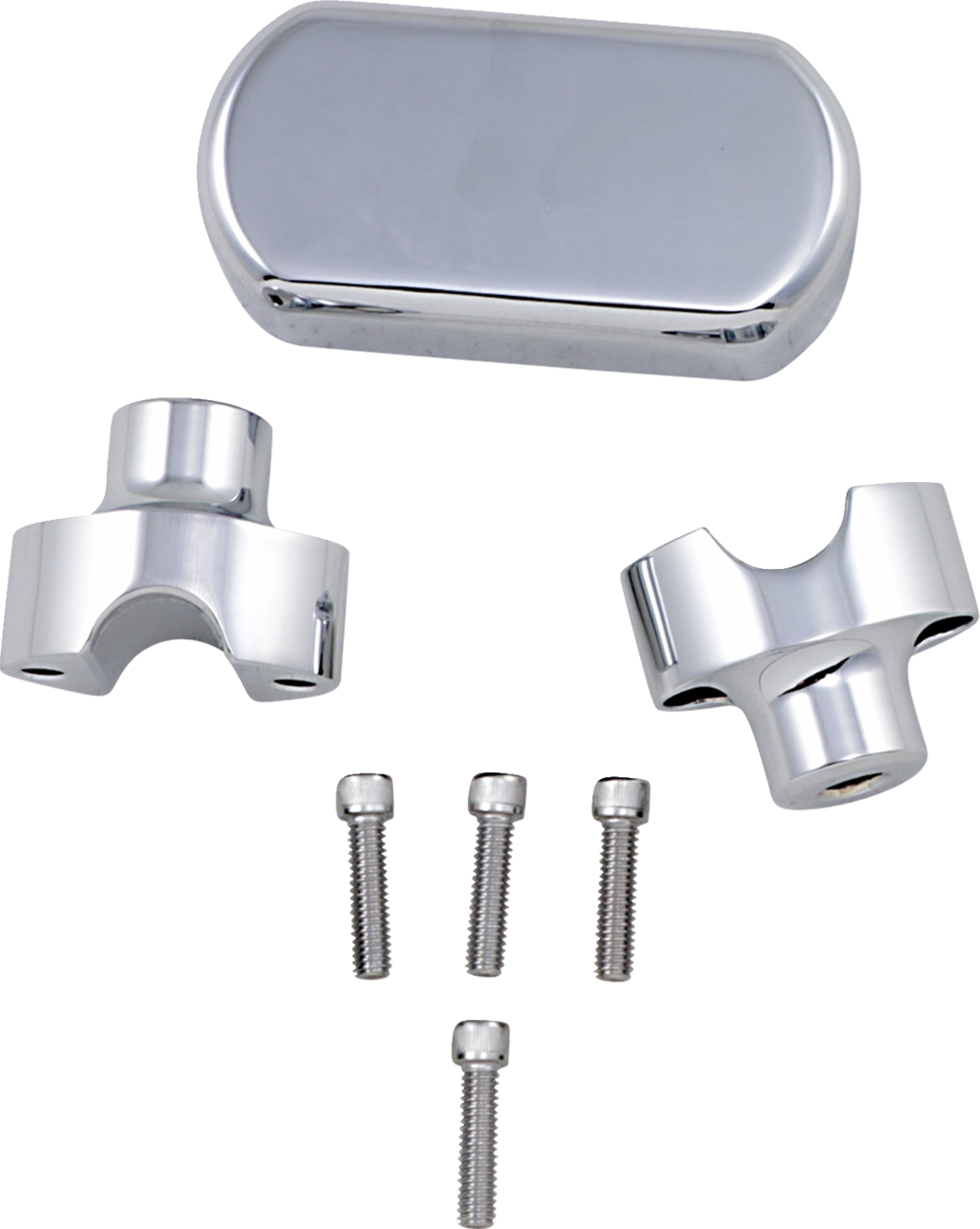 La choppers Solid Handlebar Riser & Top Clamp Kit - 1-1/2" - Chrome