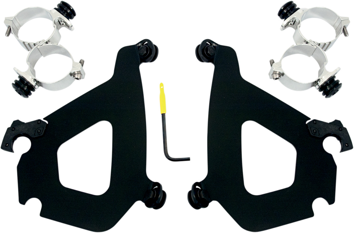 Memphis Shades Black Trigger Lock Windshield Mount Kit 0211 Harley