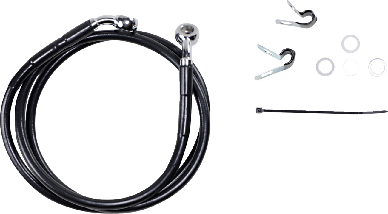 Drag specialties Brake Line - Front - Black - +6" - XL Harley Davidson