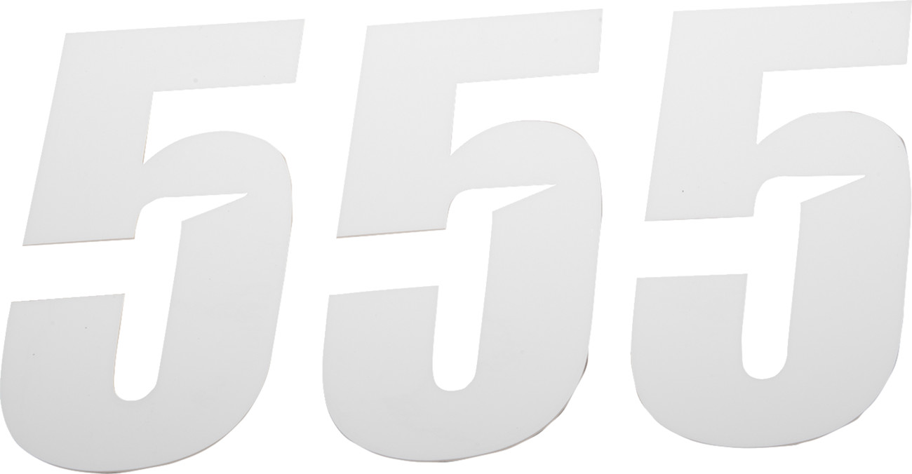 D'cor visuals Slash Number Plate - #5 - White - 6"