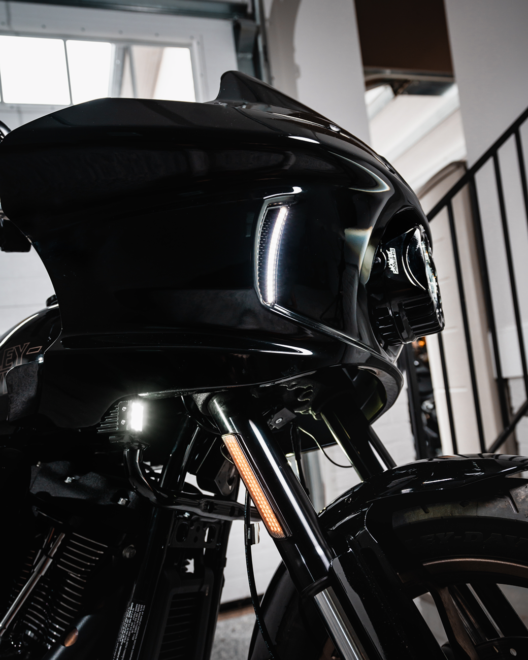 Custom Dynamics Shark Demon 2 Headlight For Harley Low Rider ST 2022-2025