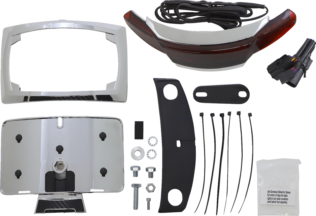 Ciro Latitude LIGHTSTRIKE Tail Light And License Plate Holder For Harley Touring 2014-2025