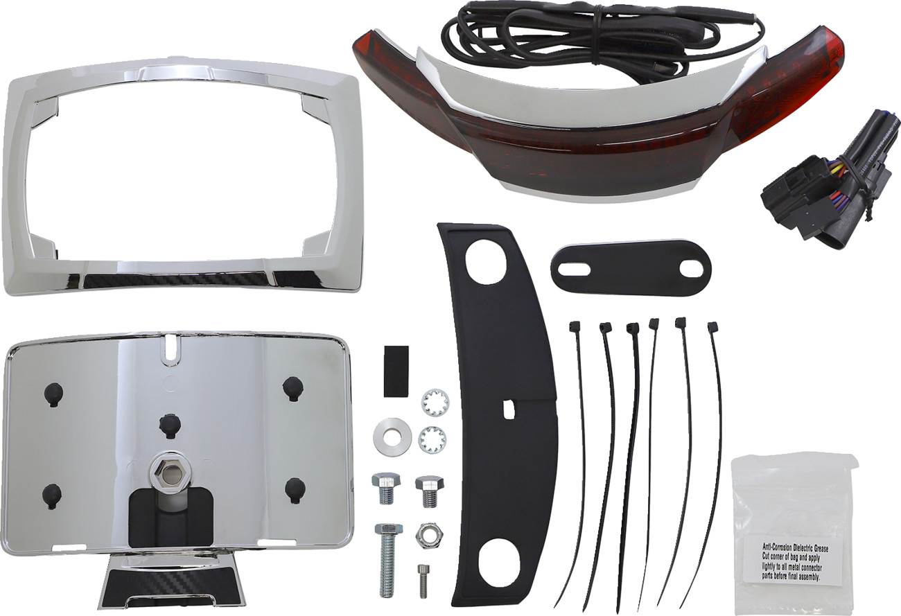 Ciro Latitude LIGHTSTRIKE Tail Light And License Plate Holder For Harley Touring 2014-2025