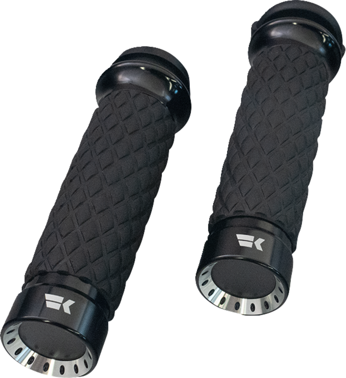 Khrome werks Turbine Grips - Custom Contour - Diamond - Black Harley Davidson