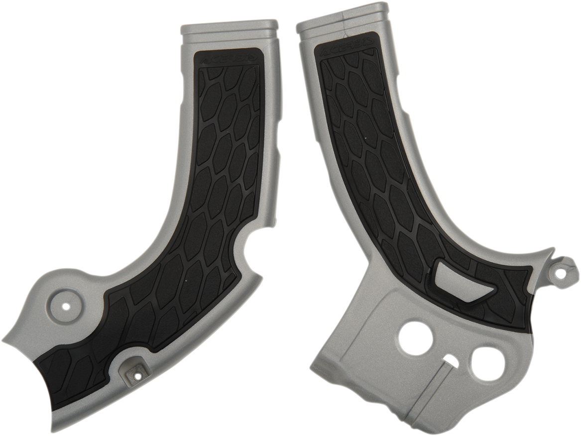 Acerbis X-Grip Frame Guards - Silver/Black - YZ 250F/450F/WR250F/450F Yamaha