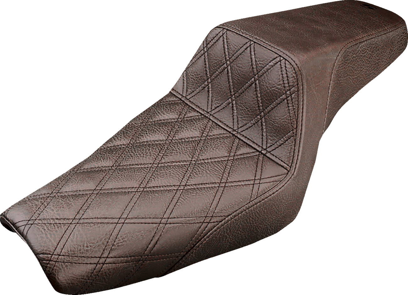 Saddlemen Step-Up LS Lattice Stitch Seat For Harley Sportster With 4.5 Gallon Tank 2004-2019