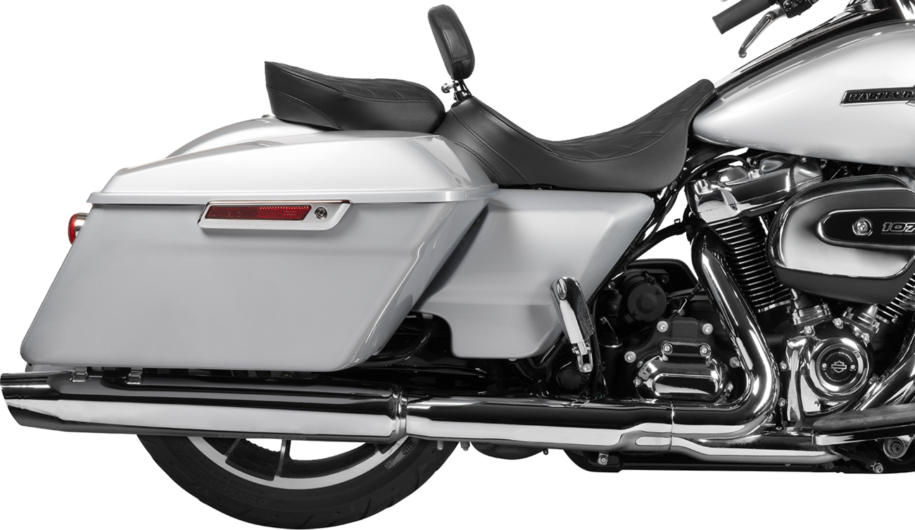 Drag specialties seats EZ Glide II Backrest - Small - Vinyl - Double Diamond Black Stitch