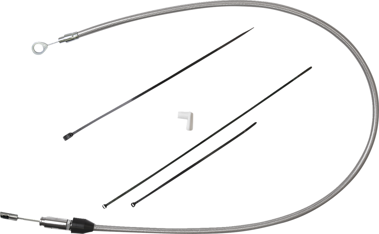 Drag specialties Quick Connect Clutch Cable - Upper - 46" - Stainless Steel Harley Davidson