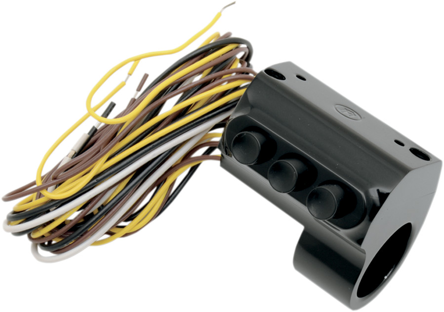 Performance machine (pm) Contour Billet Handlebar Switch - Left Side - Three Button - Hydraulic Clutch - Black