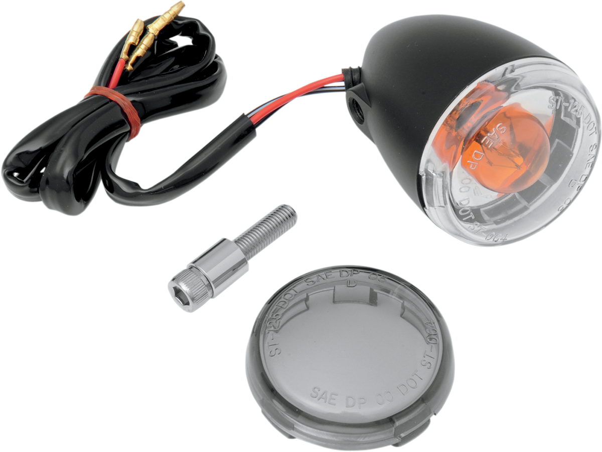 Drag Specialties Black Smoke Lens DOT Universal Motorcycle Turn Signal Light