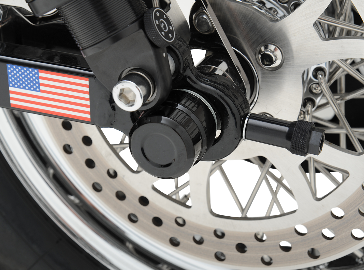 Drag specialties Axle Caps - Rear - Black - Pair Harley Davidson