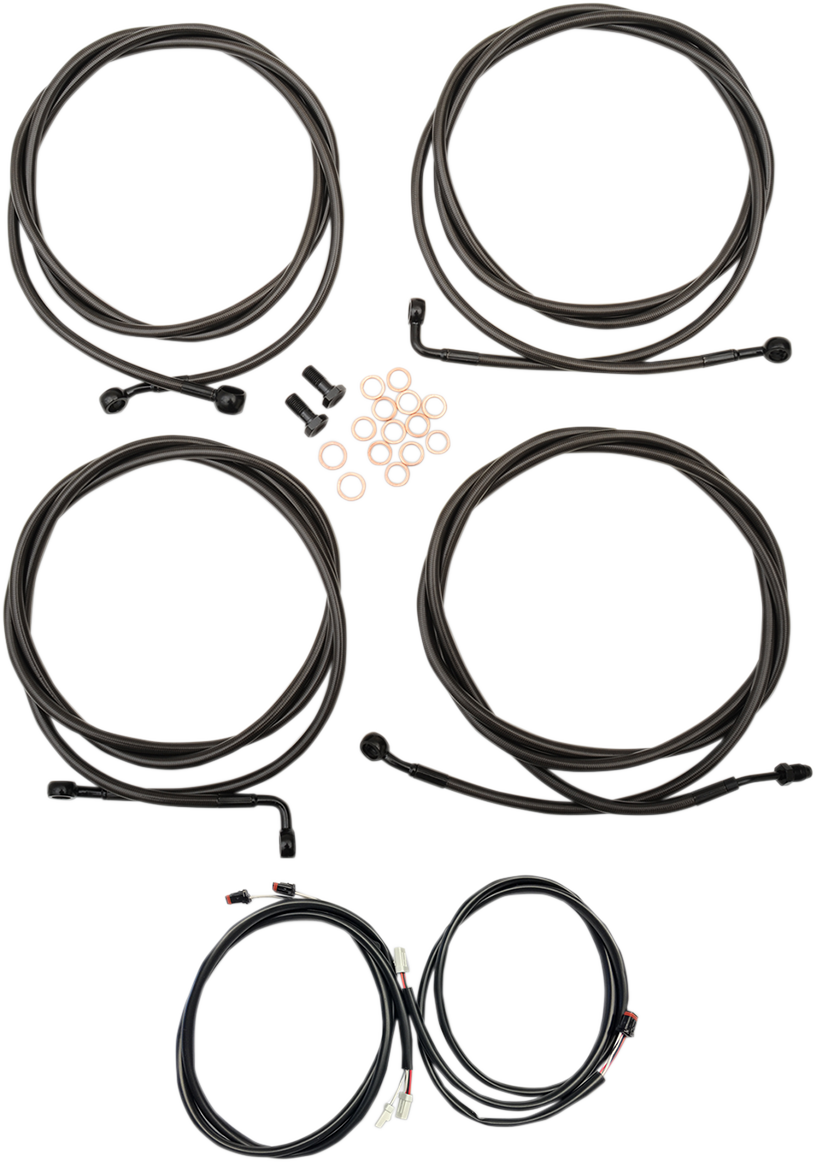 La choppers Complete Plug-and-Play Cable Kit - 15" - 17" Handlebars - '17-'20 Touring - ABS - Midnight Harley Davidson