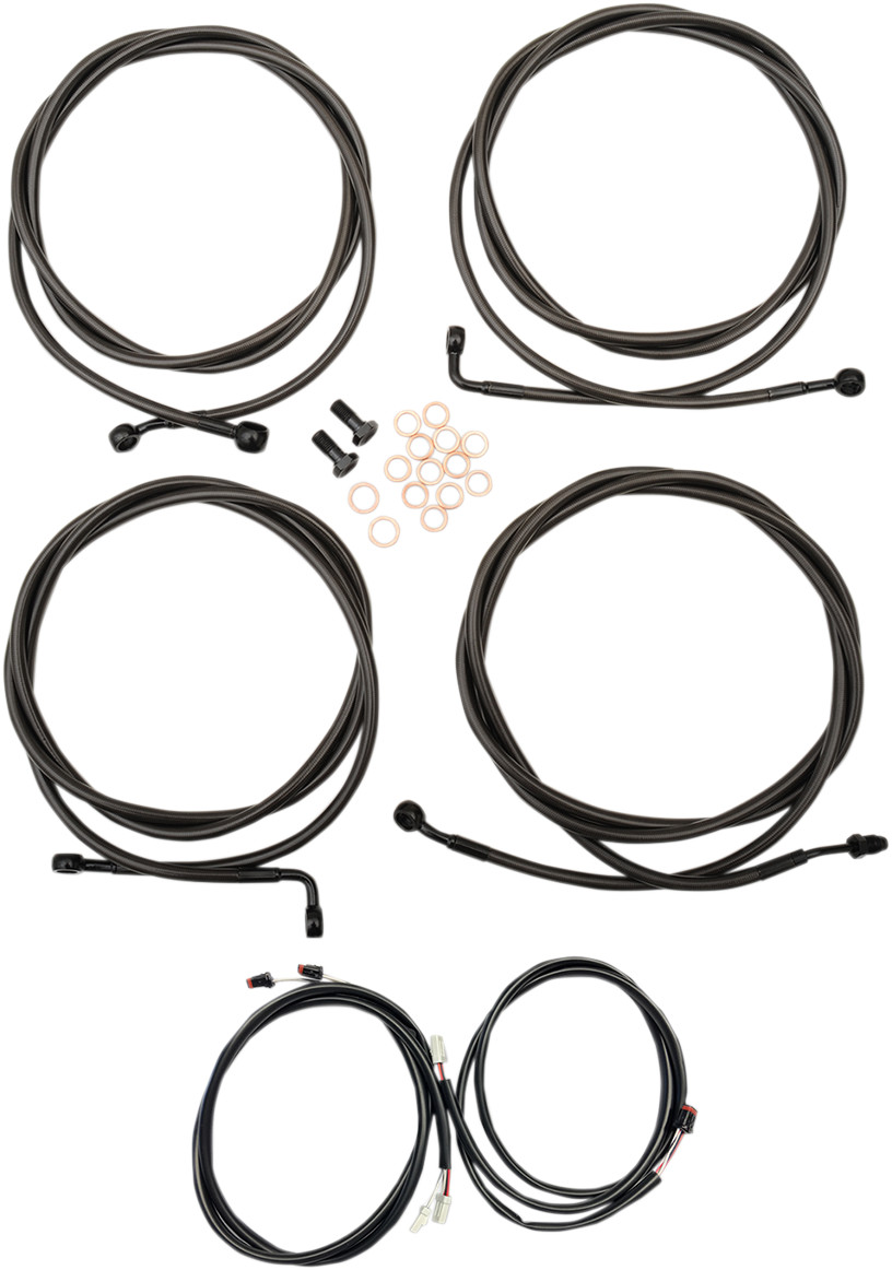 La choppers Complete Plug-and-Play Cable Kit - 15" - 17" Handlebars - '17-'20 Touring - ABS - Midnight Harley Davidson