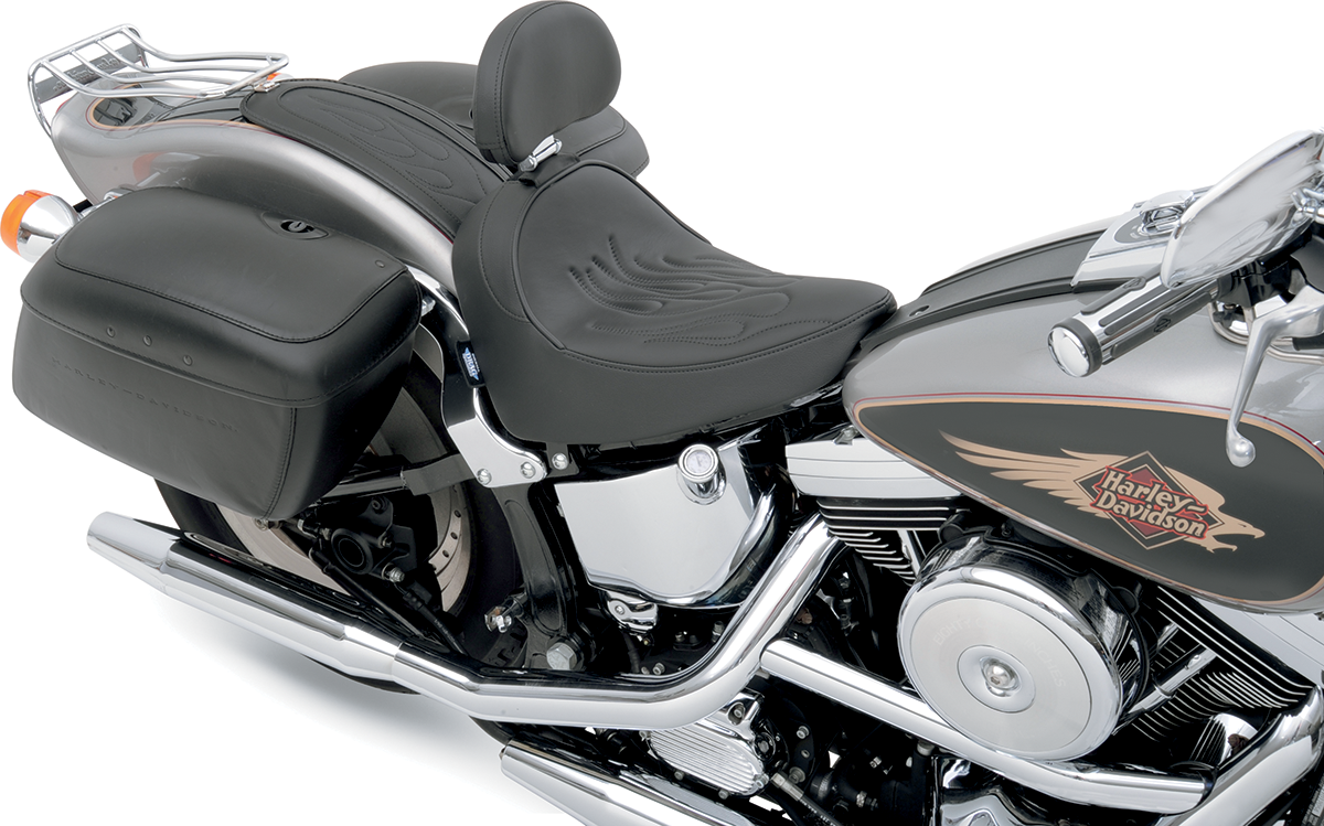 Drag specialties seats Fender Skin - Flame Stitched Automotive-Grade Vinyl Center Harley Davidson
