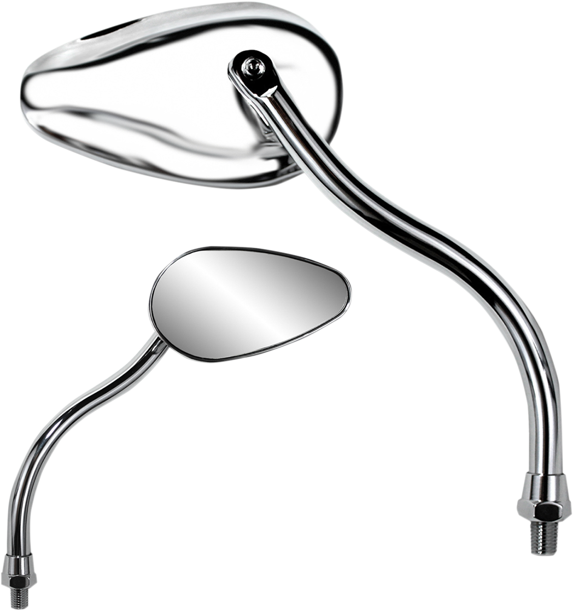 Parts unlimited Mirror - X-Treme Mini - Side View - Teardrop - Standard - Long - Chrome - Each