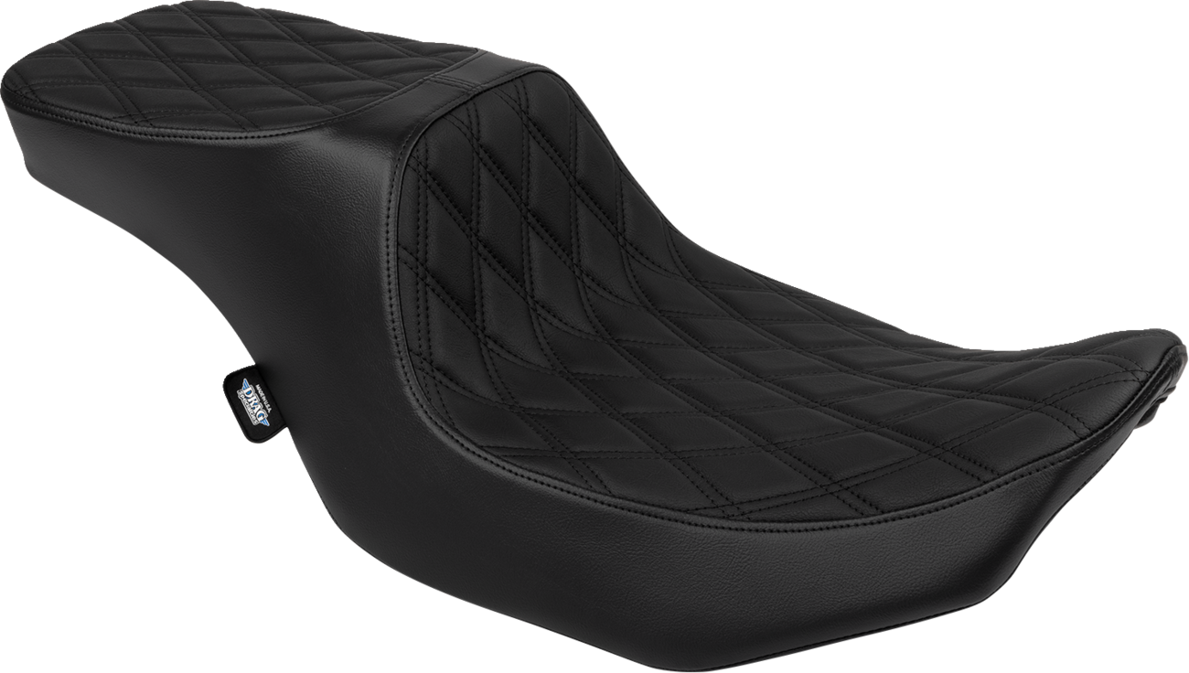 Drag specialties seats Predator 2-Up Seat - Vinyl - Double Diamond Black Stitch - w/o Backrest - FLTR/FLHX '23-'24 Harley Davidson